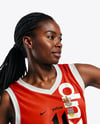Black Woman Wearing Full Basketball Kit Mockup