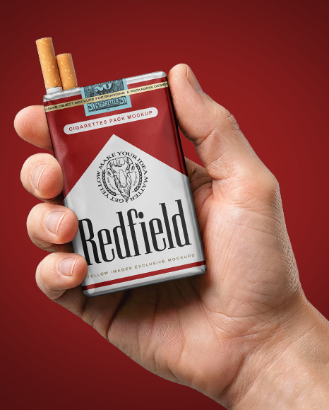 Soft Cigarette Pack in a Hand Mockup