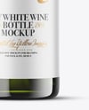 Green Glass White Wine Bottle Mockup