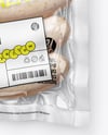 Transparent Clear Plastic Flow-Pack with Sausages Mockup