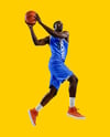 Afro-American Basketball Player Wearing Full Basketball Uniform Mockup