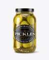 Clear Glass Jar with Bread & Butter Crinkle Cut Pickles Mockup