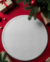 Christmas Round Carpet on The Red Floor Mockup