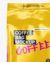 Glossy Coffee Bag with Valve Mockup