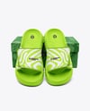 Pair of Velcro Slide Sandals With Box Mockup