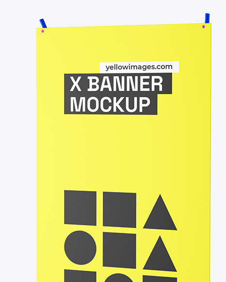 X Banner Mockup - Half Side View