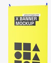 X Banner Mockup - Half Side View