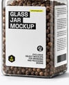 Square Spice Jar with Whole Black Pepper Mockup