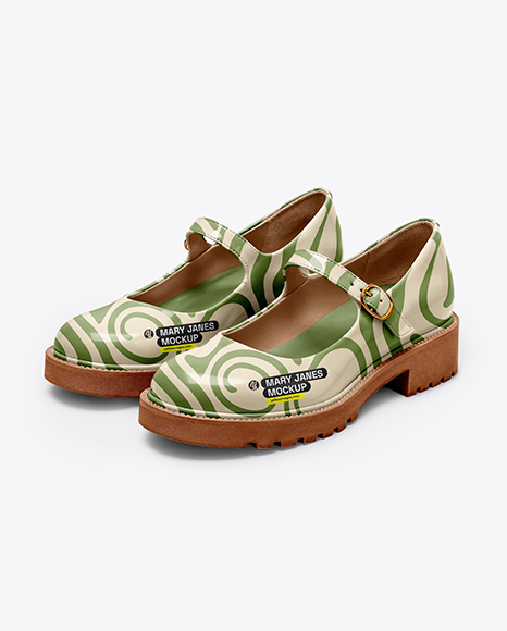 Pair of Patent Leather Mary Janes Mockup - Mockups