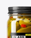 Glass Jar with Pickled Jalapenos Mockup
