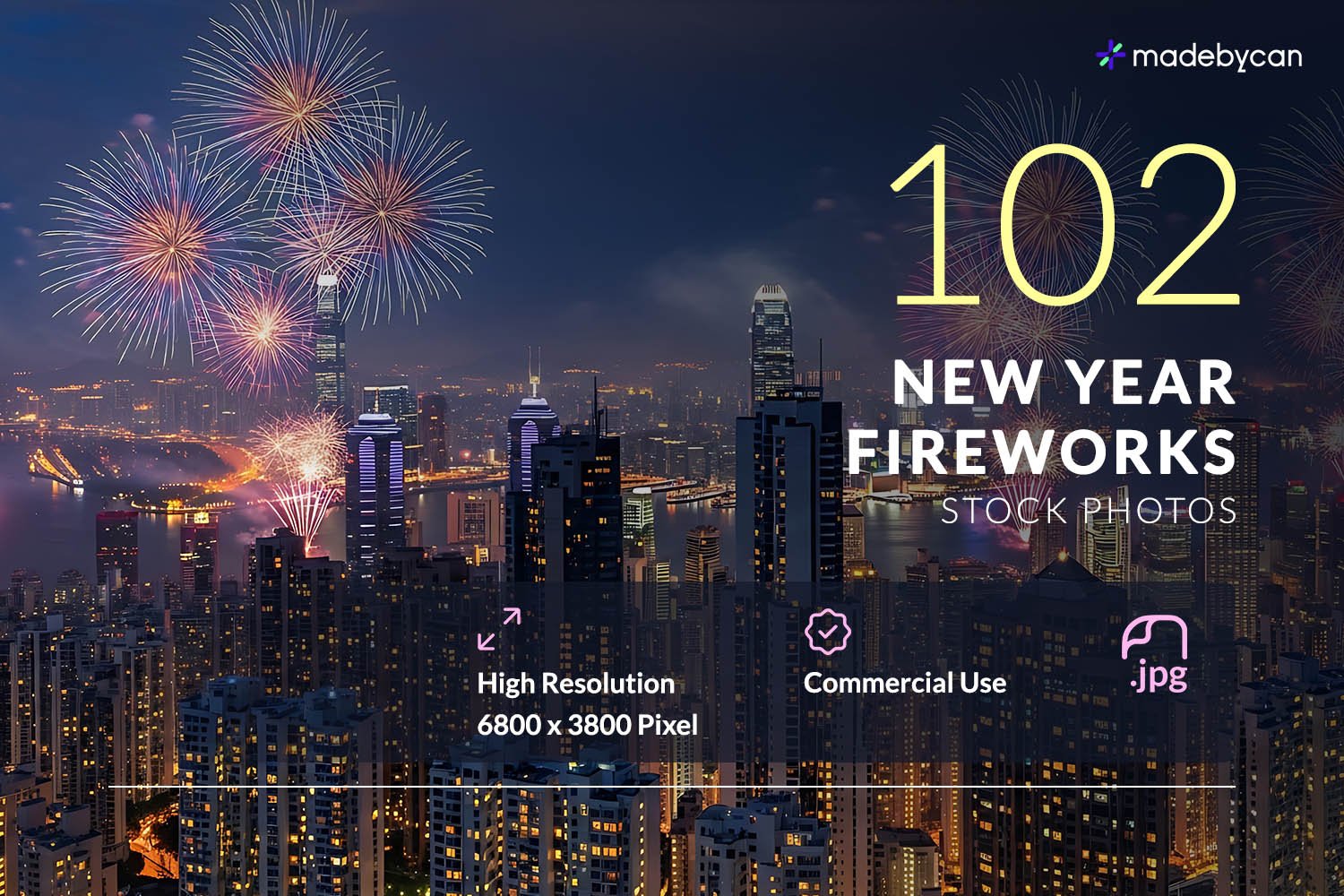 102 New Year Fireworks Stock Photos – Celebration Night Skies