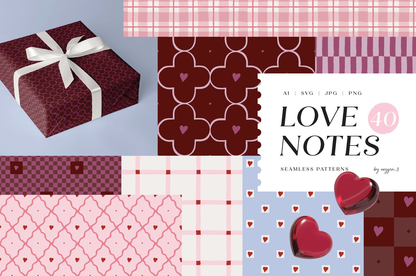 Love Notes. Seamless Vector Patterns