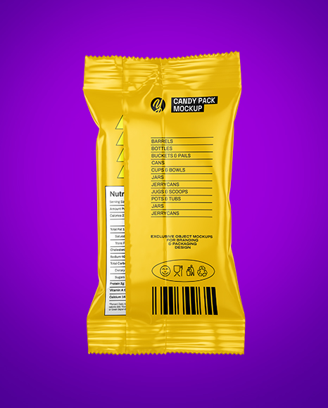 Glossy Candy Pack Mockup - Back view