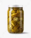 Glass Jar with Pickled Jalapenos Mockup