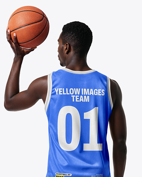 Black Man Wearing Full Basketball Kit Mockup