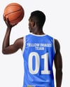 Black Man Wearing Full Basketball Kit Mockup