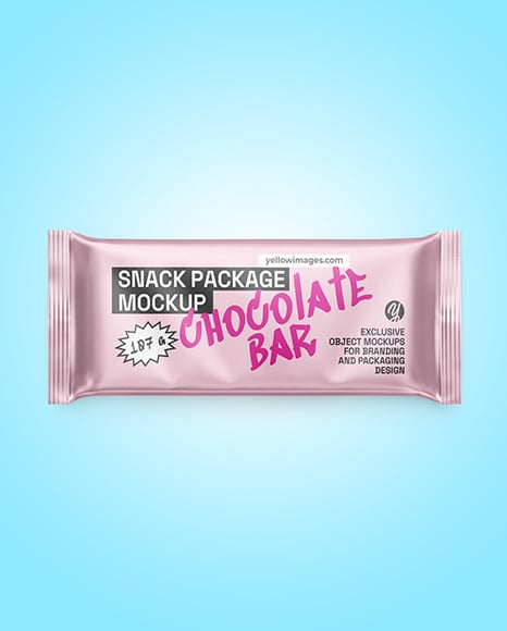 Matte Metallic Snack Package Mockup