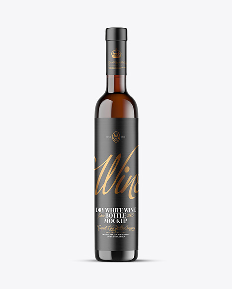 Amber Glass White Wine Bottle Mockup - Packaging mockups