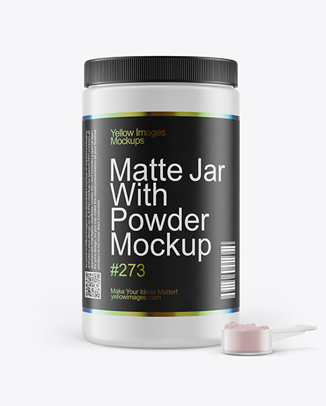 Matte Jar With Powder Mockup