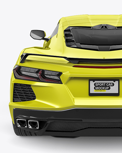 Sport Car Mockup - Back View