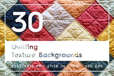 30 Quilting Texture Backgrounds - Graphics