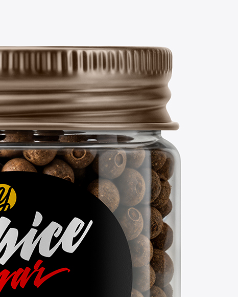 Plastic Jar with Whole Allspice Mockup
