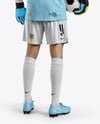 Soccer Goalkeeper Wearing Long Sleeve Jersey and Shorts Mockup