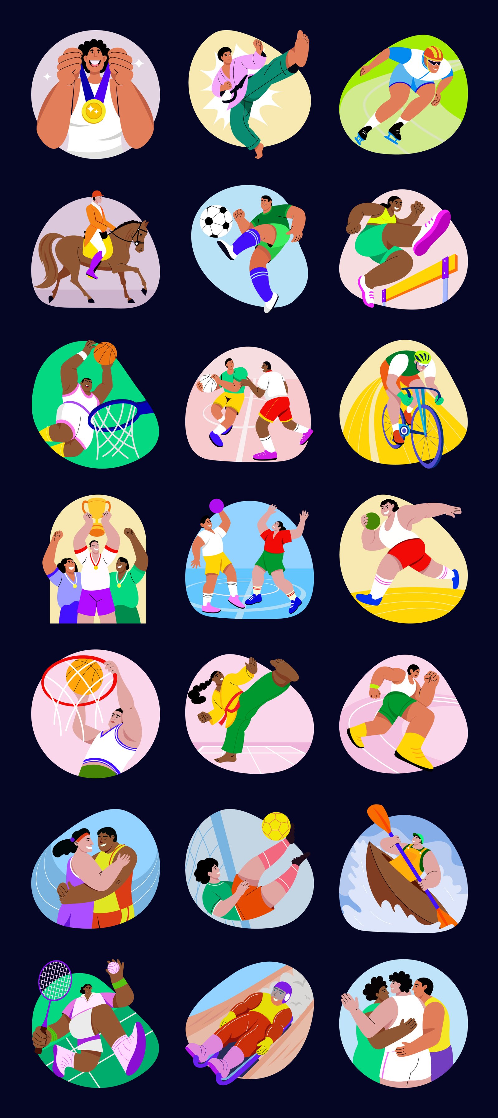 Olympic Illustration Art Set