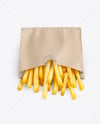 Kraft Paper Bag with French Fries Mockup
