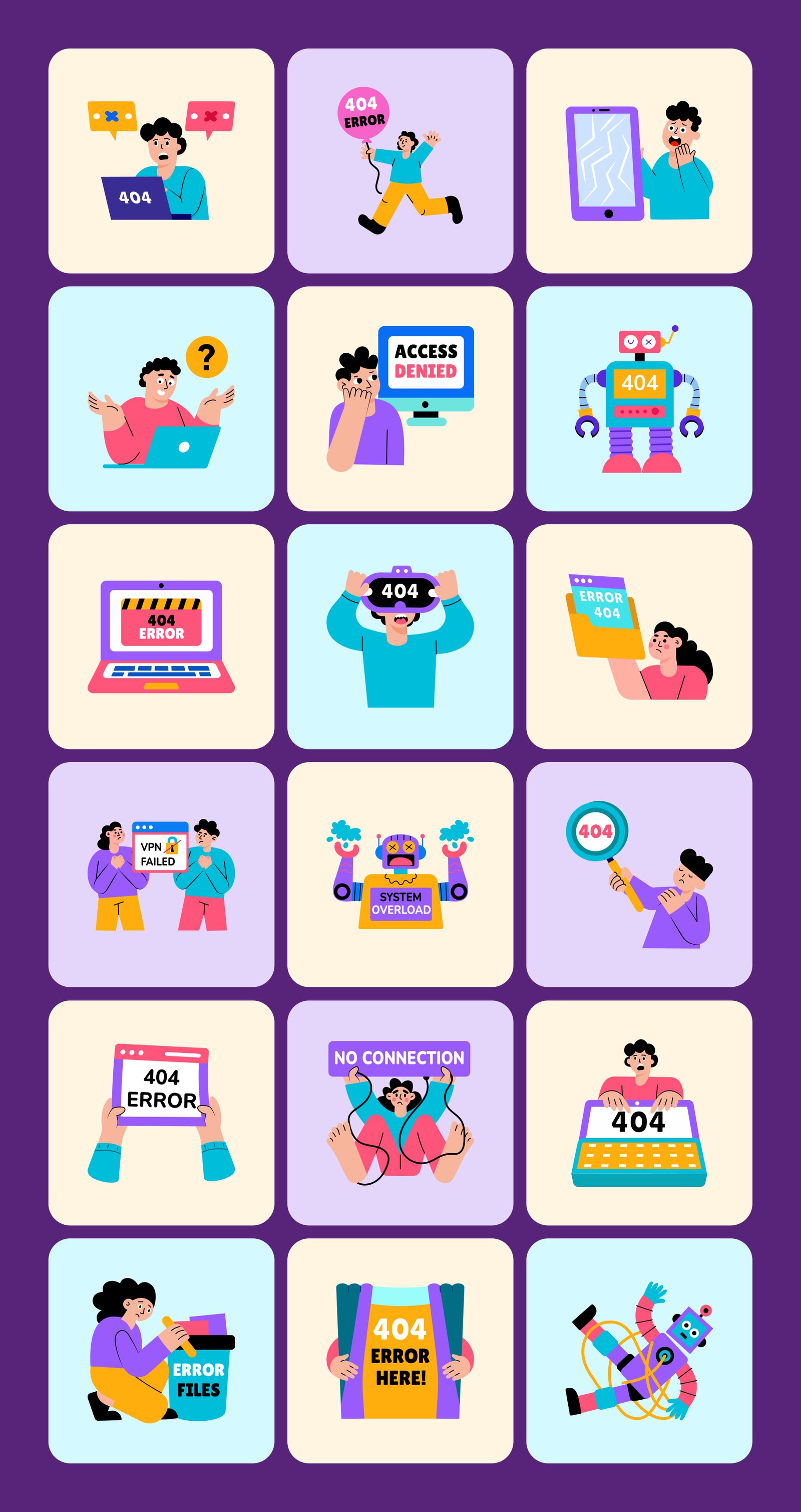 Error Illustrations Art Set