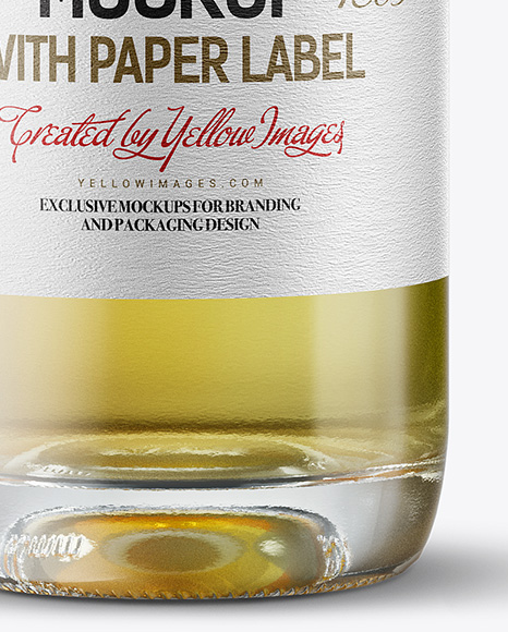 Golden Tequila Bottle with Cork Mockup