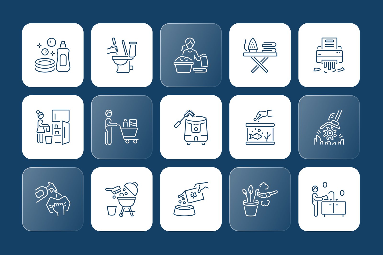 Household Chores Icons Set