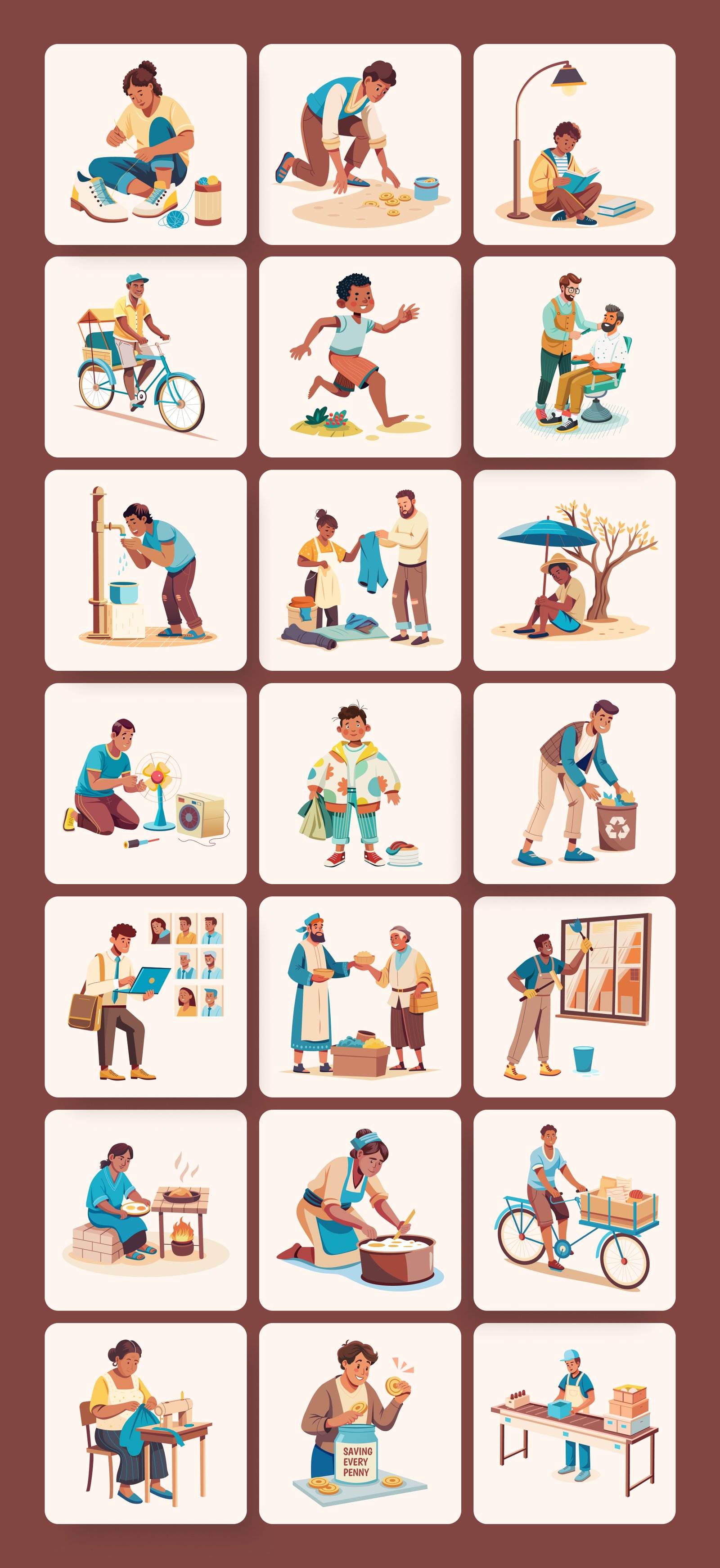 Illustration Poor People