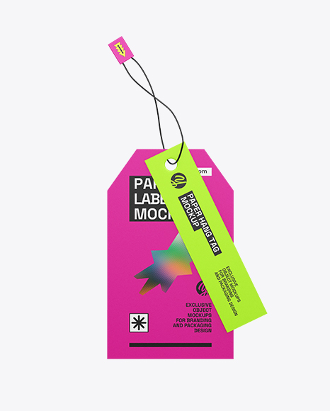 Paper Hang Tag Mockup – Front View - Premium PSD Mockups