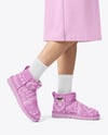 Pair of UGG Boots on Woman's Legs with Dress Mockup