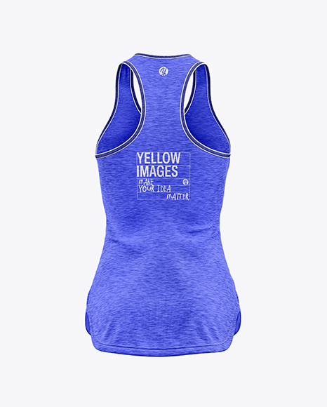 Women's Melange Tank Top Mockup - Back View