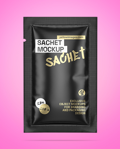 Glossy Sachet Mockup