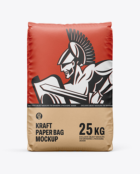 Kraft Paper Bag Mockup - Front View