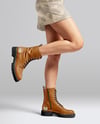 Combat Boots on Women's Legs with Skirt Mockup