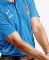 Man Wearing Golf Shirt and Shorts Mockup
