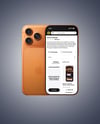 Two iPhone 17 Pro Max Cosmic Orange Mockup