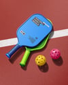 Two Pickleball Paddles with Balls on a Court Mockup