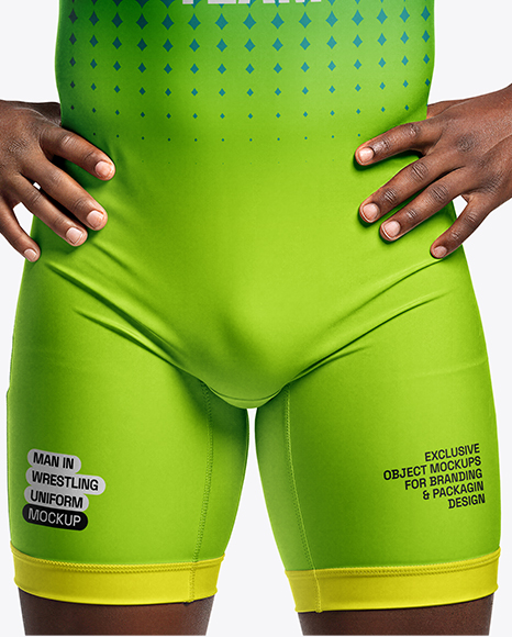 Afro-American Man Wearing Wrestling Uniform Mockup