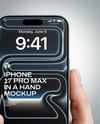 iPhone 17 Pro Max Silver in a Hand Mockup