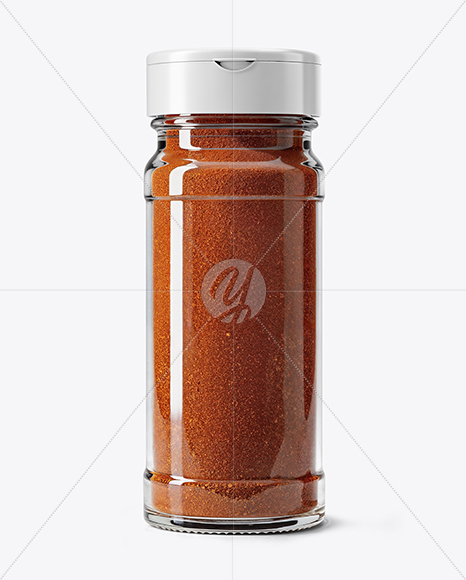 Spice Glass Jar with Smoked Paprika Mockup