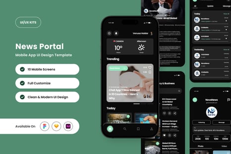 Pressio - News Portal Mobile App Design Template