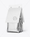 Glossy Metallic Package with Paper Label Mockup