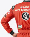 Man Wearing Racing Kit with Helmet Mockup
