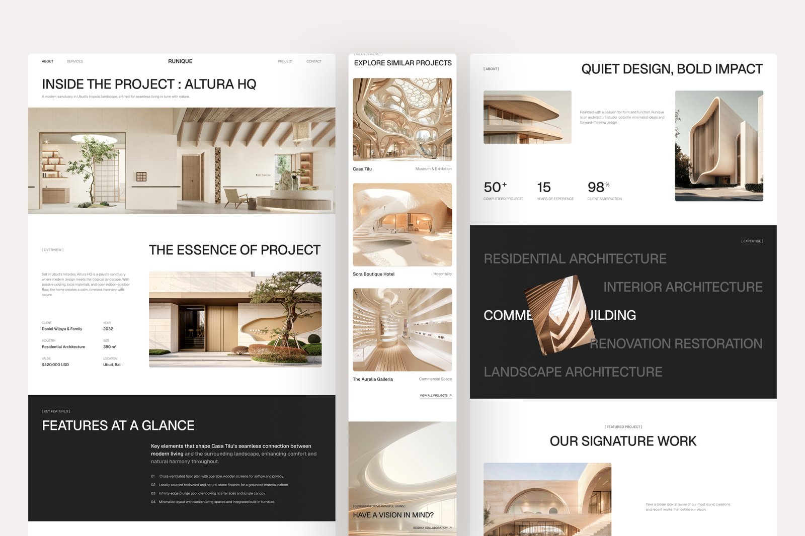 Runique – Architecture Firm Website UI Figma Template
