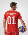 Man Wearing Full Volleyball Kit with Ball Mockup